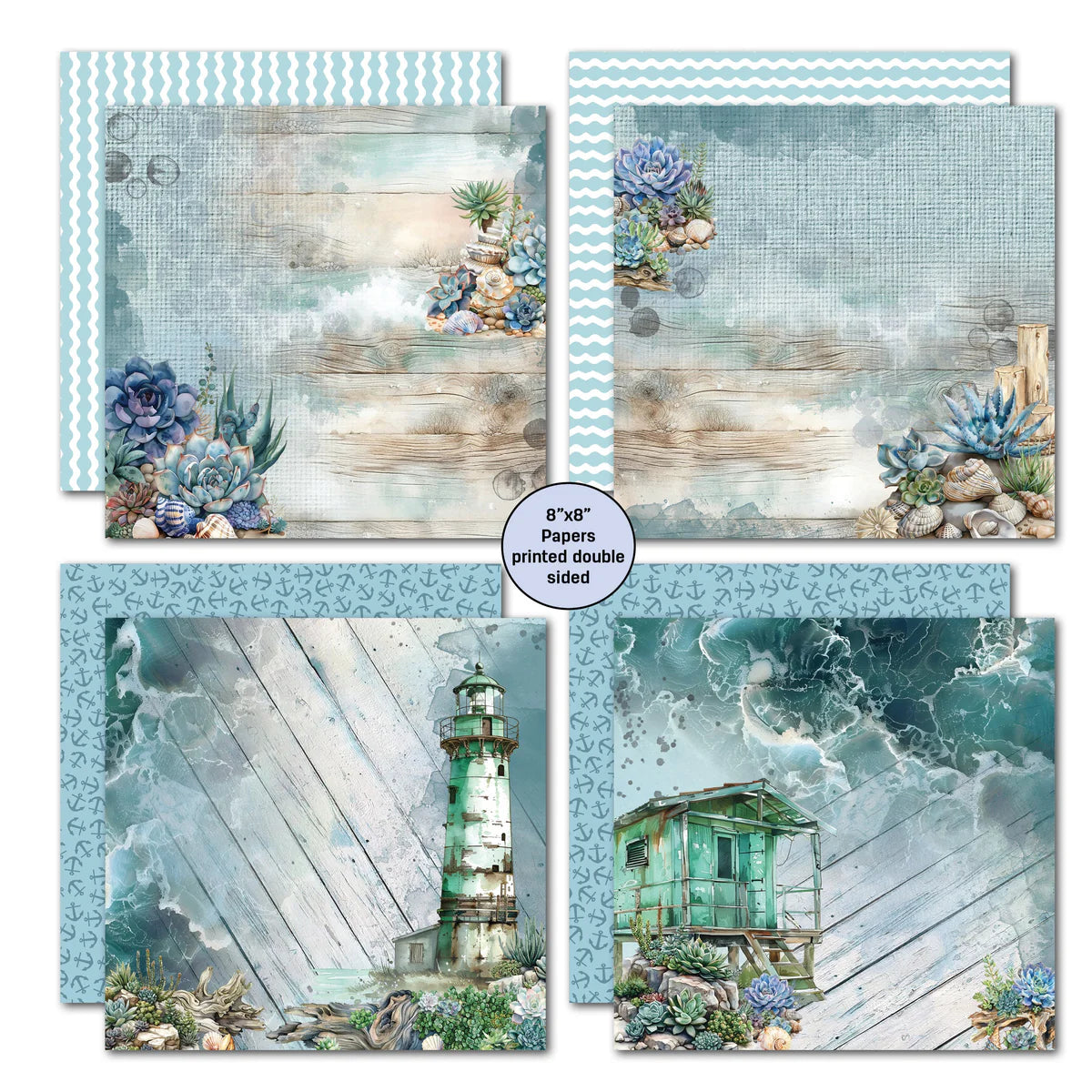 3 Quarter Designs - Coastal Boardwalk  Paper Pack 8