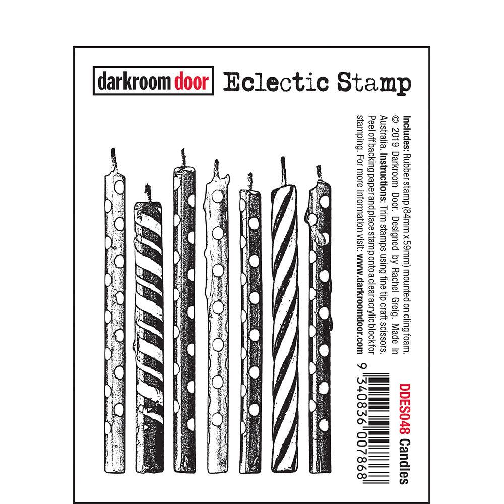 Rubber Stamp - Darkroom Door - Eclectic Stamp - Candles