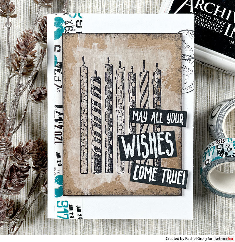 Rubber Stamp - Darkroom Door - Eclectic Stamp - Candles