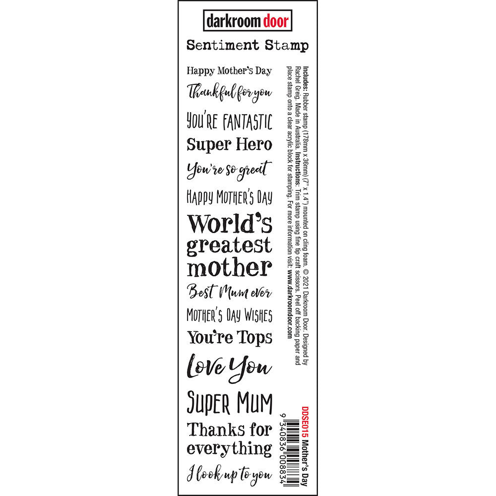 Rubber Stamp - Darkroom Door - Sentiment Stamp - Mothers Day