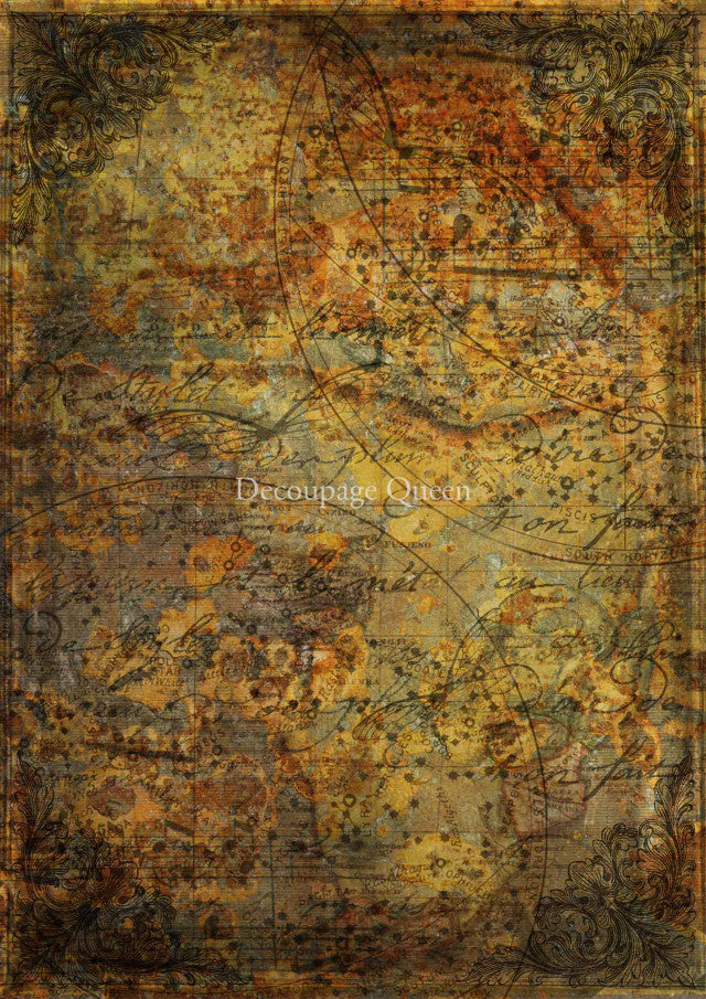 Decoupage Queen Rice Paper - A4 Sheet - Hobbilicious Celestial Grunge