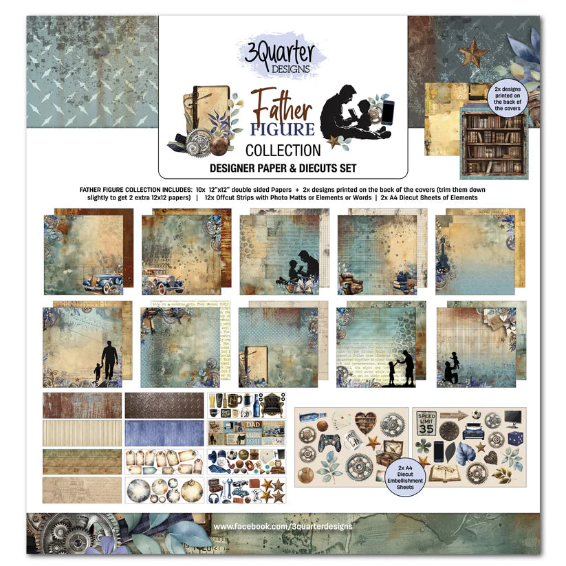 3 Quarter Designs - Father Figure Collection Designer Paper & Die-cuts Set