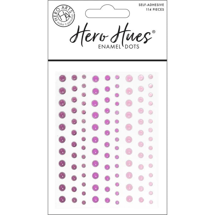 Hero Arts - Self-Adhesive  Hero hues Enamel Dots - Translucent Pinks