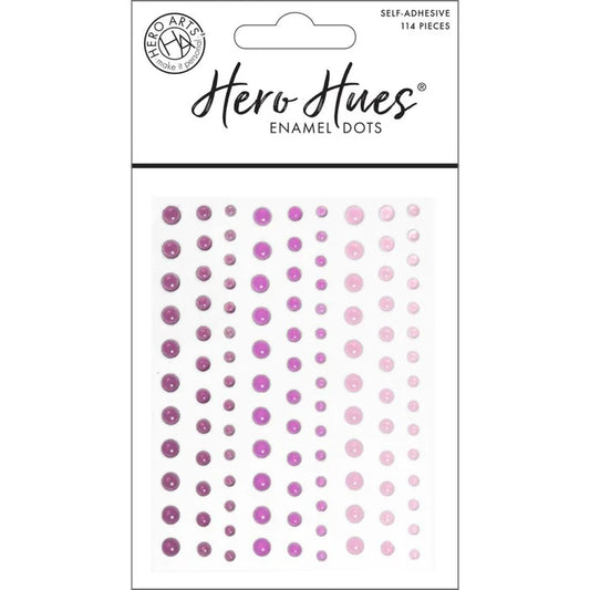 Hero Arts - Self-Adhesive  Hero hues Enamel Dots - Translucent Pinks