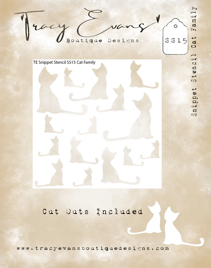 Tracy Evans Boutique Designs - Snippet Stencils - Cat Family