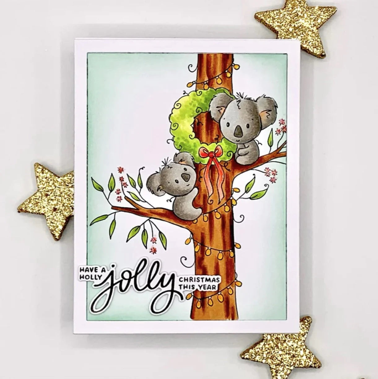 Paper Rose -  Clear Stamp Set -Koala Christmas Tree