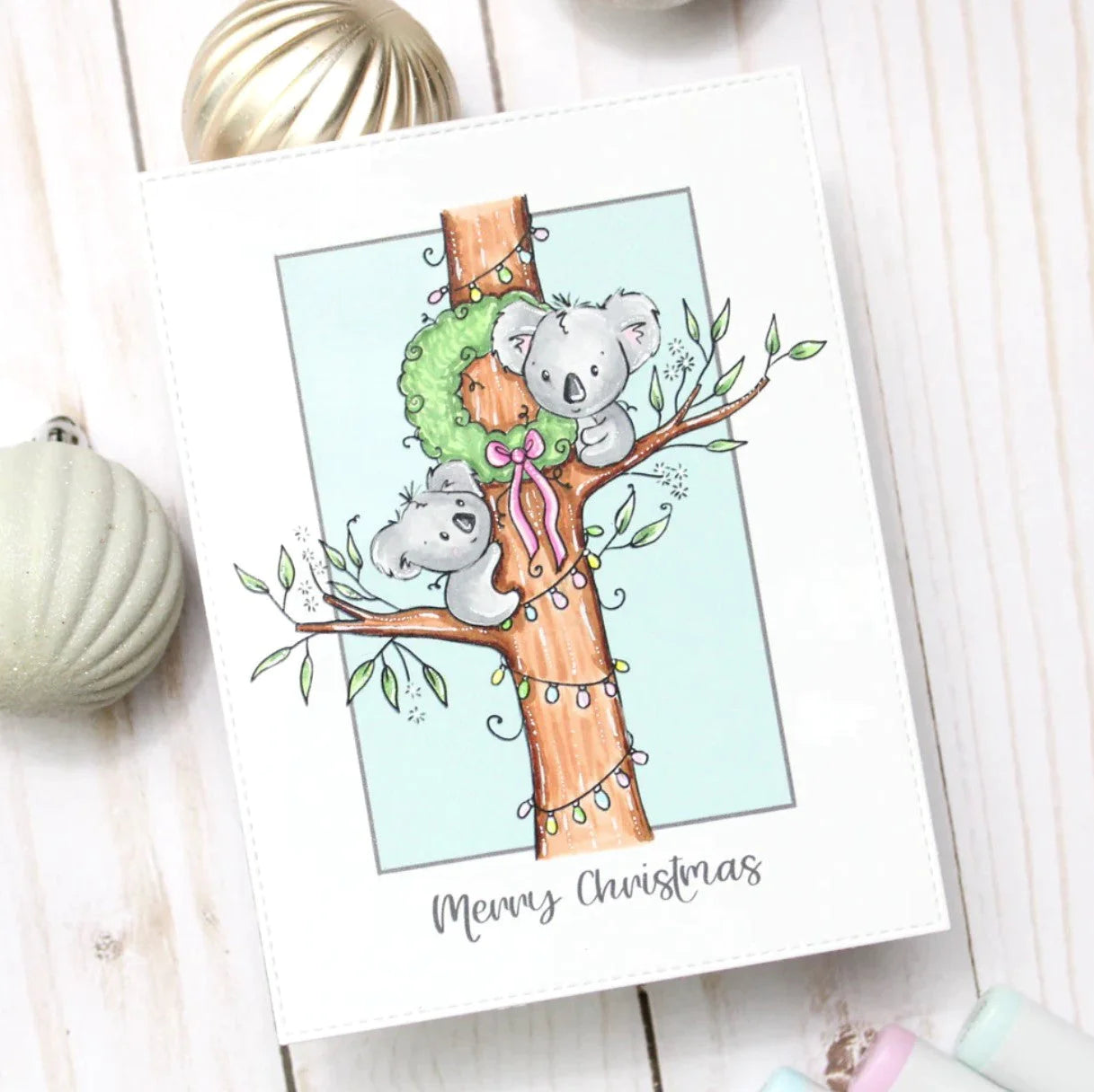 Paper Rose -  Clear Stamp Set -Koala Christmas Tree