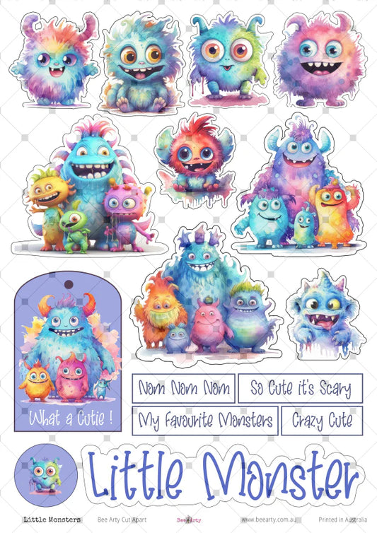 Bee Arty - A4 Cut Out Sheets - Little Monsters