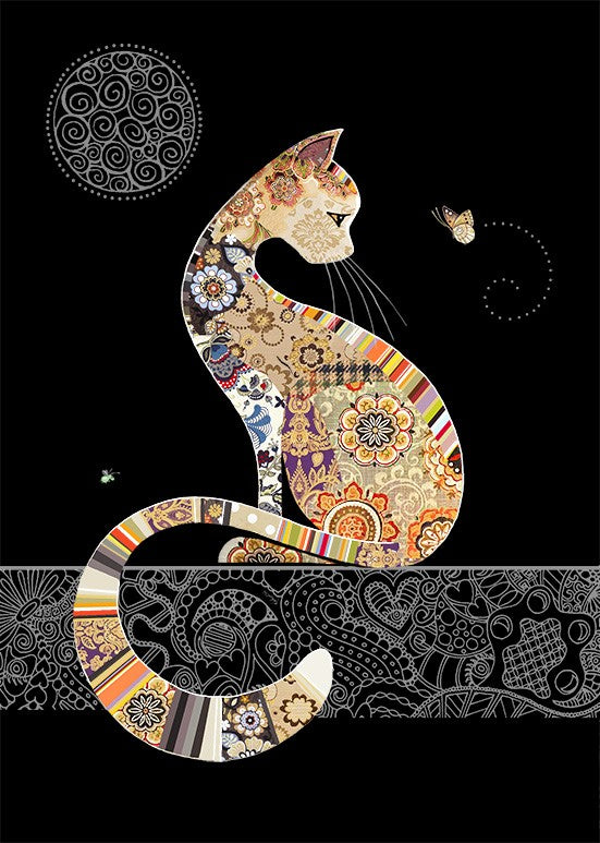 Bug Art Luxury Greeting Cards - Decorative Cat