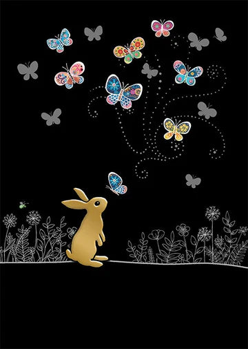 Bug Art Luxury Greeting Cards - Rabbit Butterflies