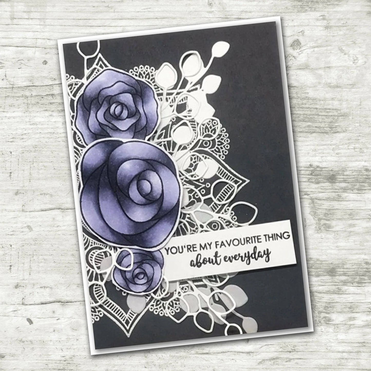 Paper Rose -  Metal Cutting Die -Baby Blue Leaf - Outline