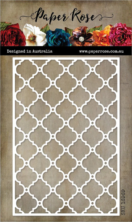 Paper Rose -  Metal Die - Quatrefoil Background 1