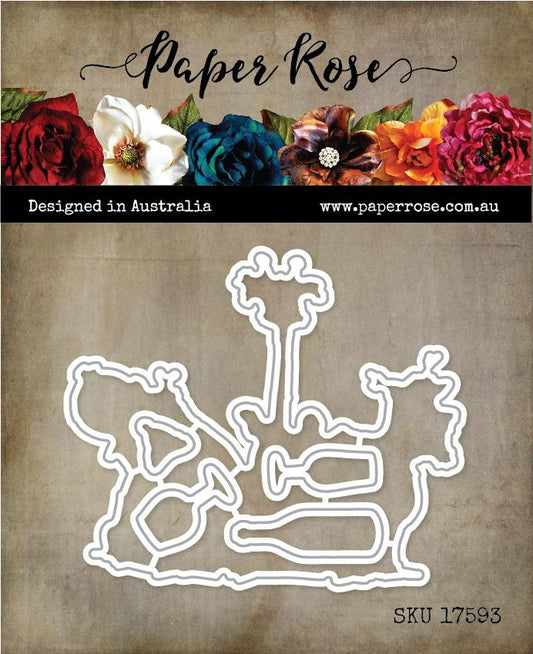 Paper Rose -  Metal Cutting Die  - Laughing Animals