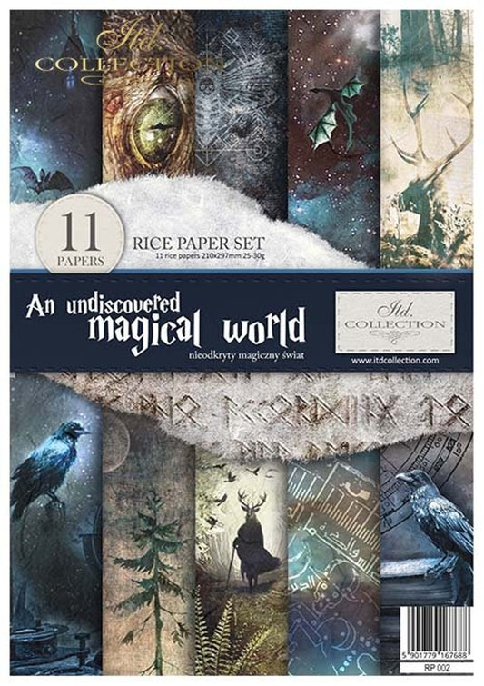 ITD Collection Rice Paper Pack of 11  A4 Sheets - Undiscovered Magical World