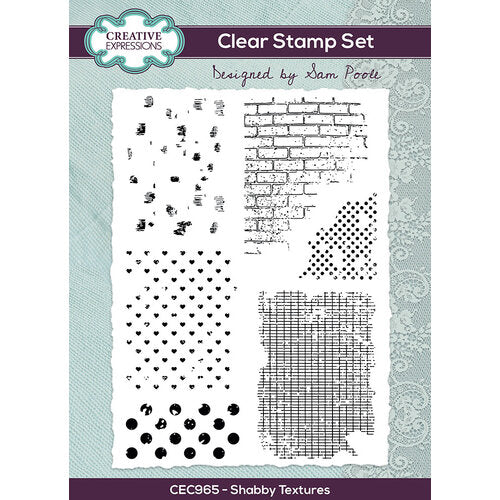 Creative Expressions Clear Stamp Set -Shabby Textures