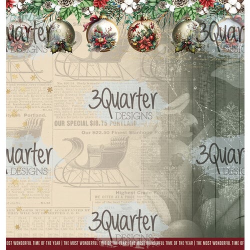 3 Quarter Designs - December Wishes Collection Kit & Diecuts Set