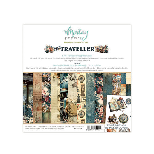 Mintay Papers - Traveller 6 x 6 Scrapbooking Paper