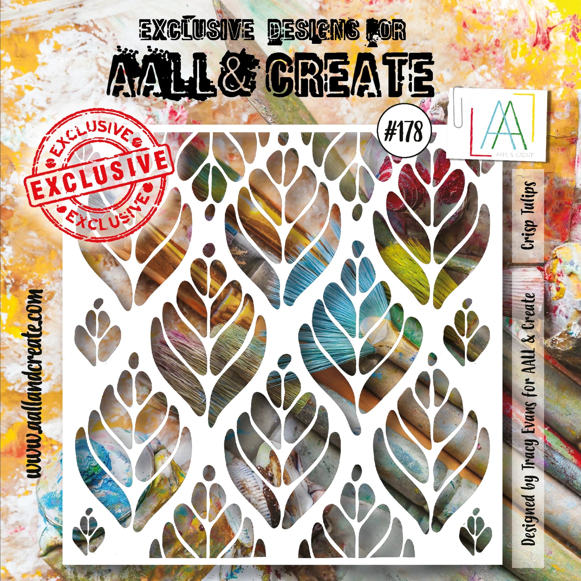 AALL & CREATE - 6X6  Stencil  - Crisp Tulips # 178