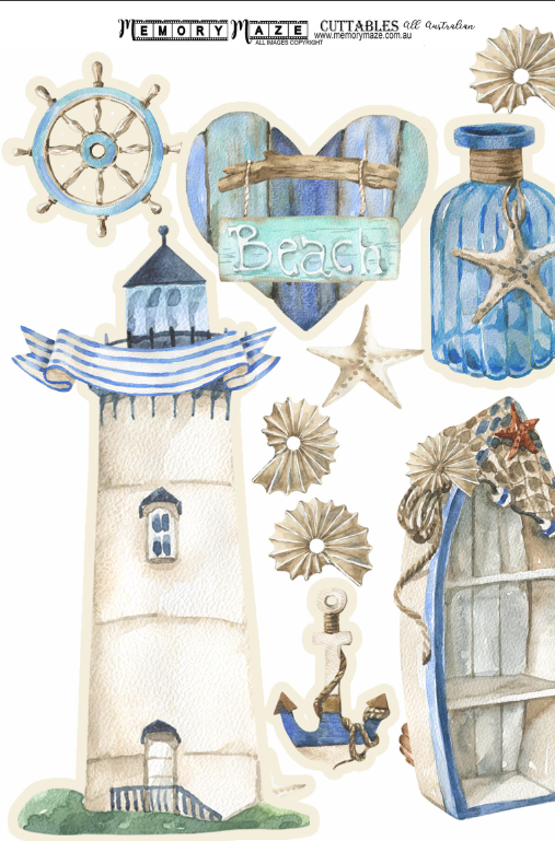 Memory Maze A4 Cuttables- Beach Lighthouse 18