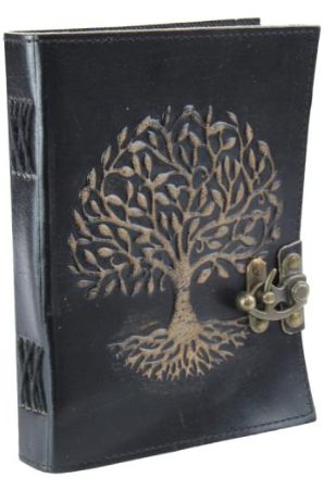 Leather Tree Of Life Black 8"x6"