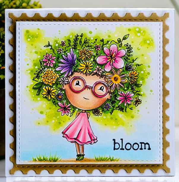 Stamping Bella - Cling Stamps - Lunettes Flower Power