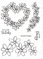 Kaszazz Rubber Stamp - Daisy Chain (un-Cut set)