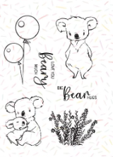 Kaszazz Rubber Stamp - Bear Hugs Un-Cut Set