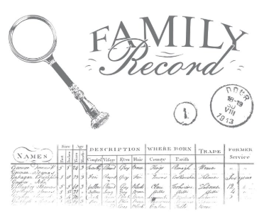 Kaszazz Rubber Stamp - Family Record  (un-cut set)