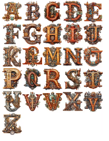 Steam Punk Alpha Letters