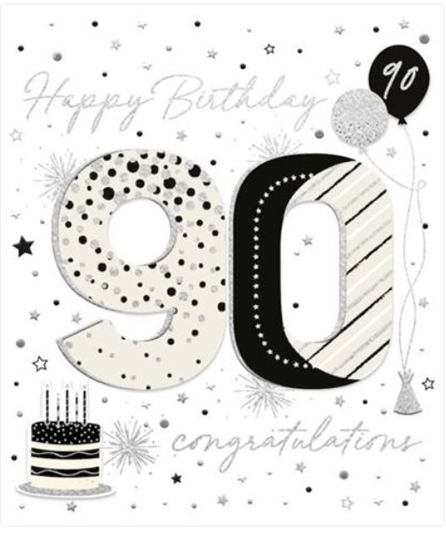 Greeting Cards -Ling Designs  Happy 90th Birthday card