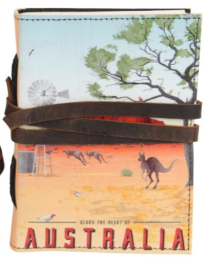 Australia Outback Design Leather Journal 15cm x 11cm