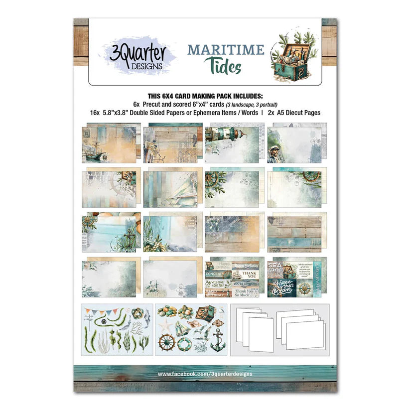 3 Quarter Designs - Maritime 6x4 Card Pack