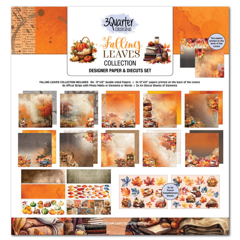 3 Quarter Designs - Falling Leaves Collection 12 x 12 Kit & Diecuts Set