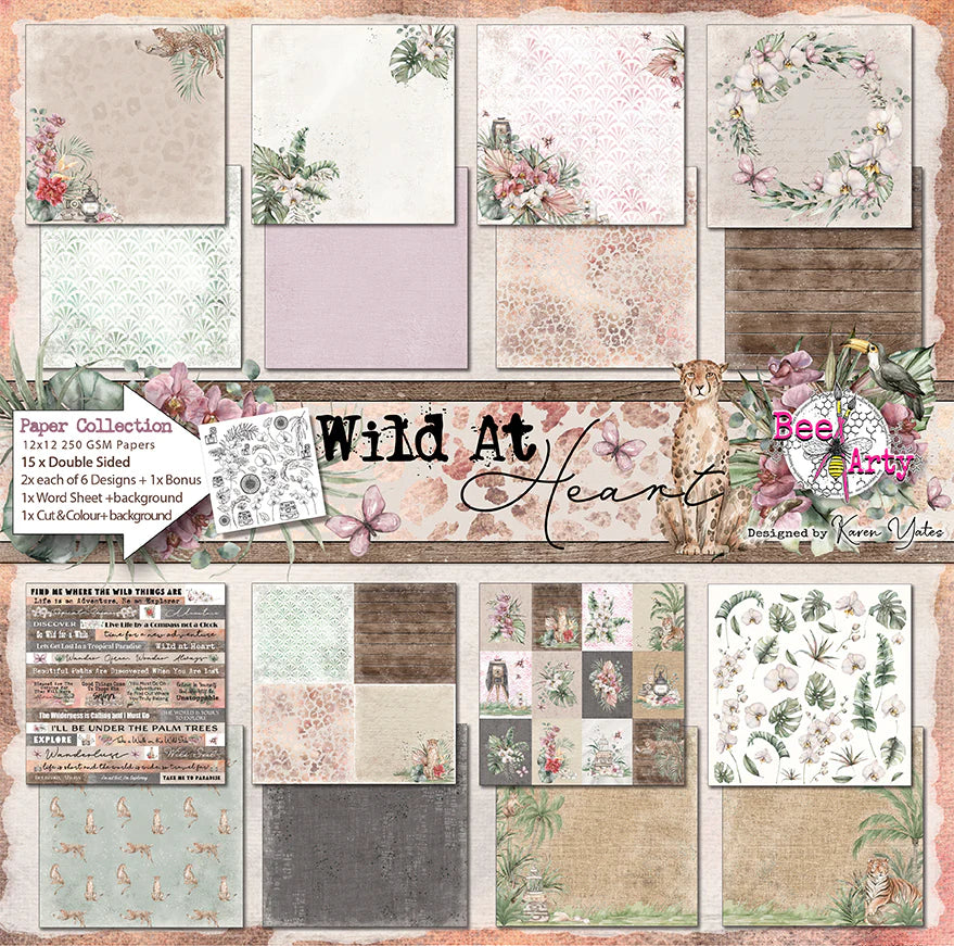 Bee Arty - Wild At Heart 12'' x 12'' Paper Packs