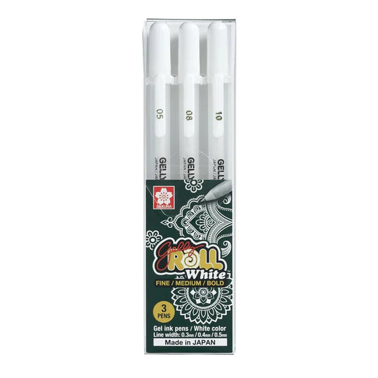 Sakura Gelly Roll - White Pack Of 3 Fine - Meduim - Bold