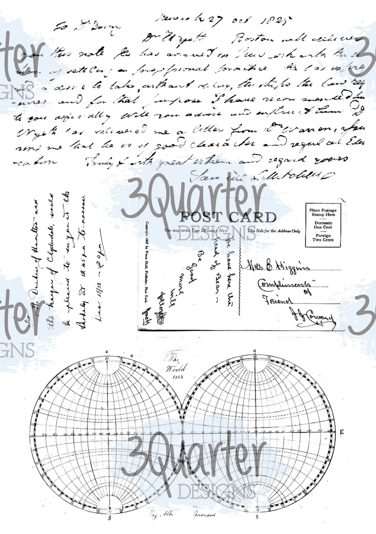 3 Quarter Designs - Vellum A5 Sheets Pack - Classically Vintage