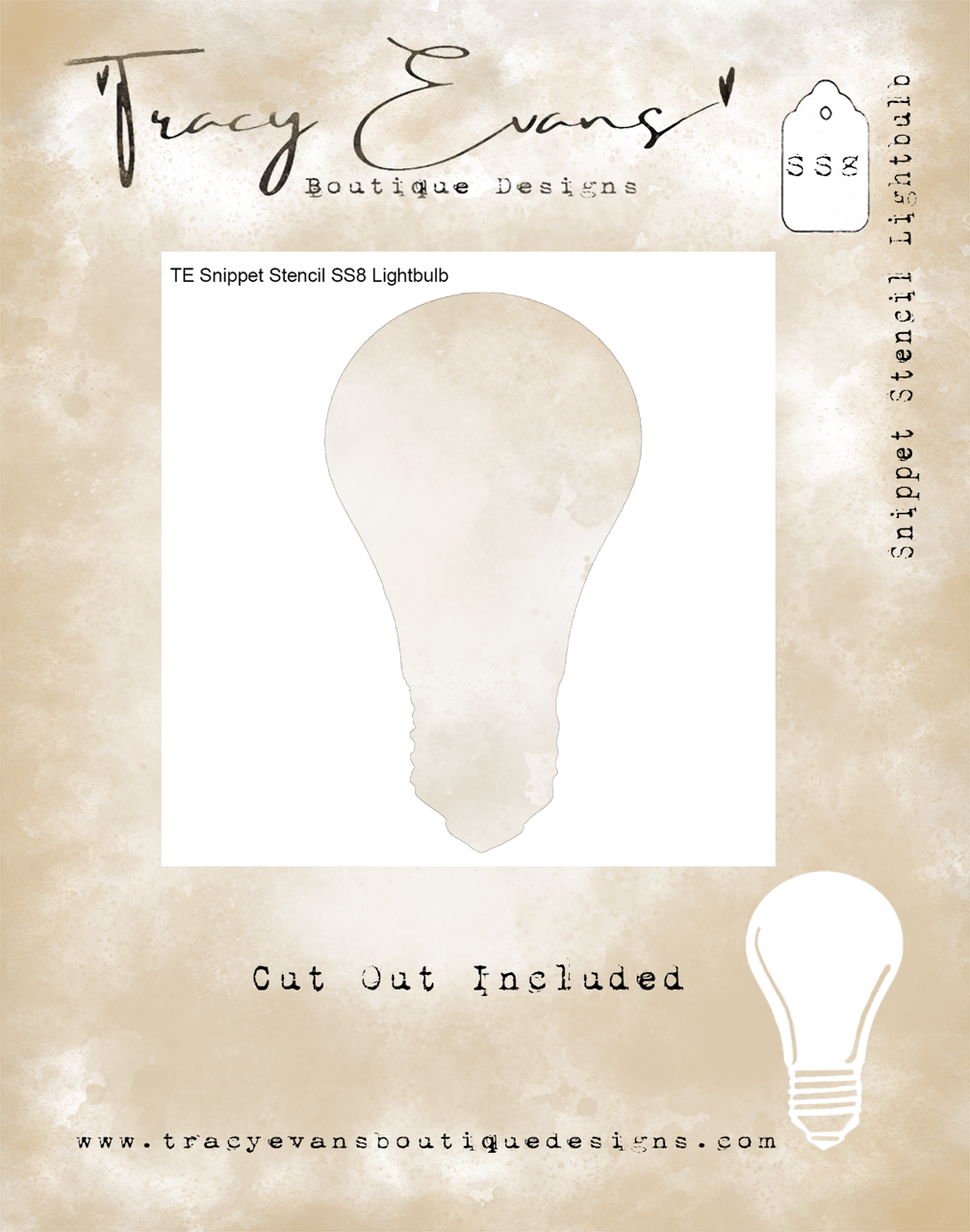 Tracy Evans Boutique Designs - Snippet Stencils - Lightbulb