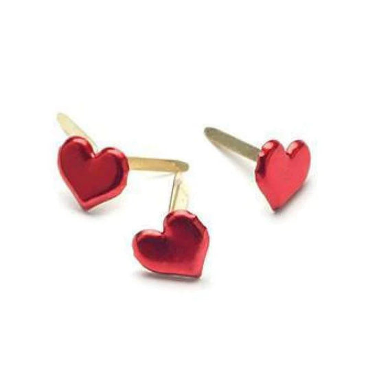 Creative Impressions -Metallic Red Heart brads (50)