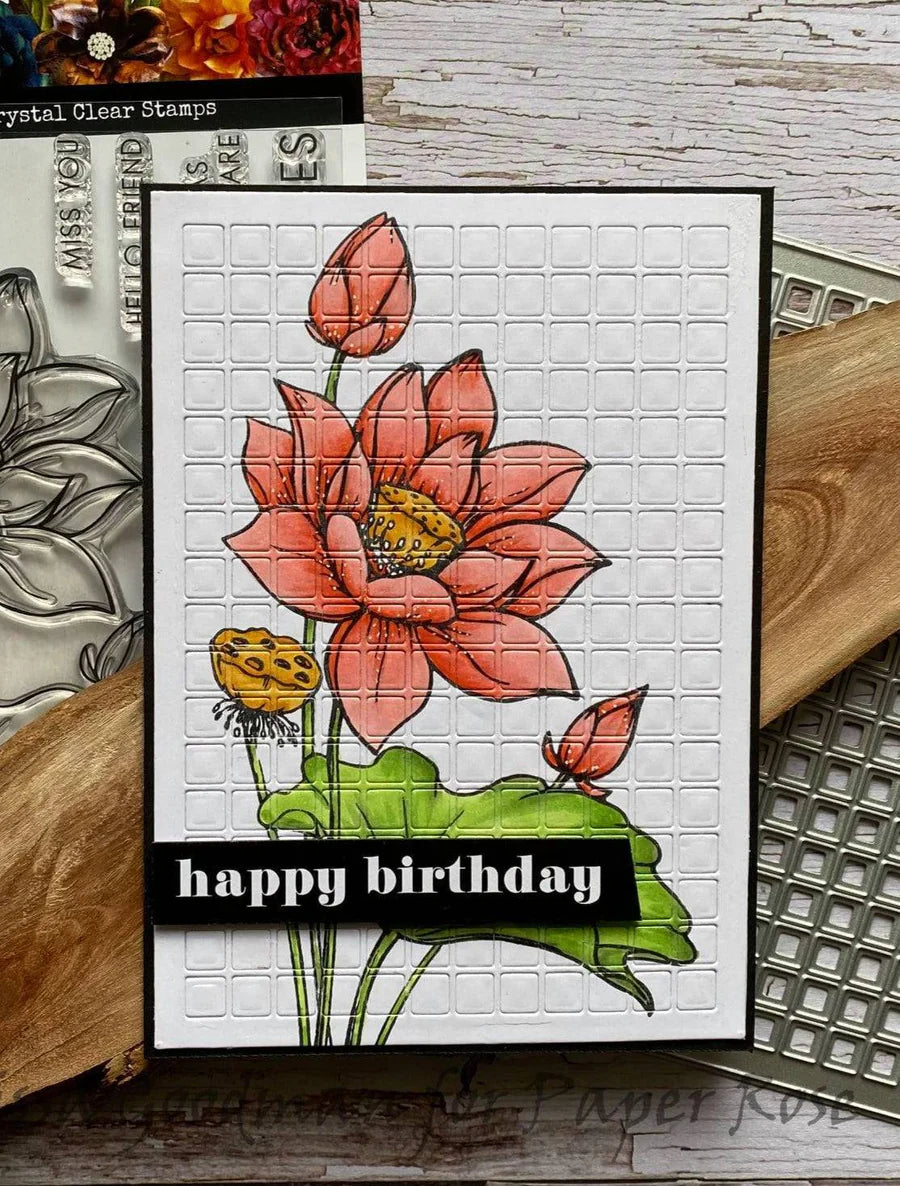 Paper Rose -  Metal Die  -Graph Paper Rectangle