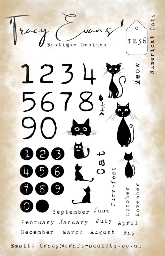 Tracy Evens Boutique Designs - Numerical Cats TE36