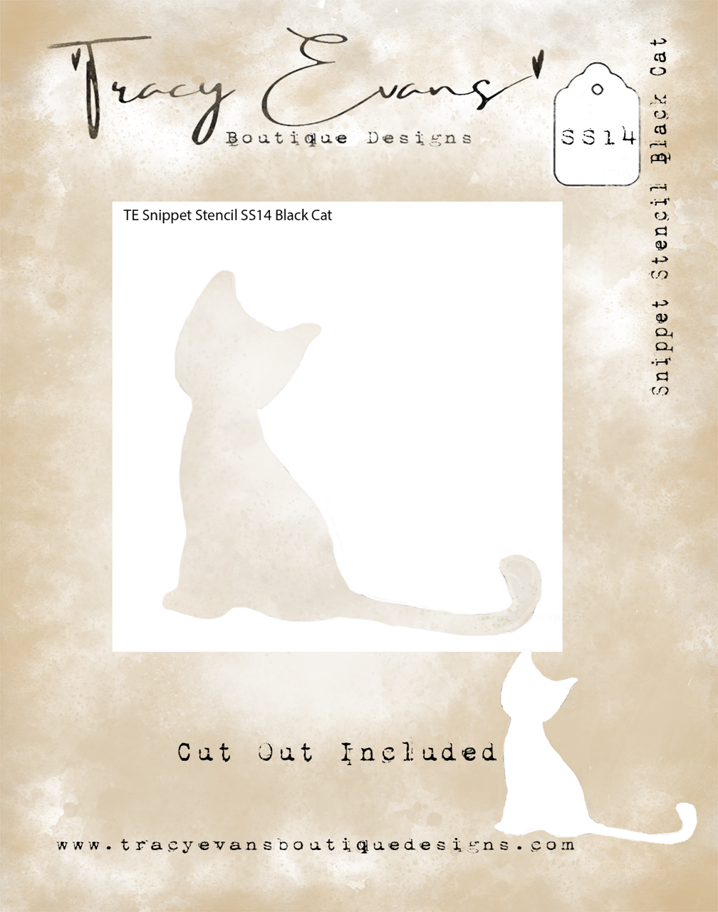 Tracy Evans Boutique Designs - Snippet Stencils - Black Cat