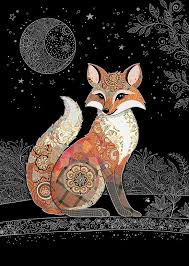 Bug Art Luxury Greeting Cards - Decorative Fox