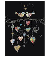 Bug Art Luxury Greeting Cards - Bird Hearts