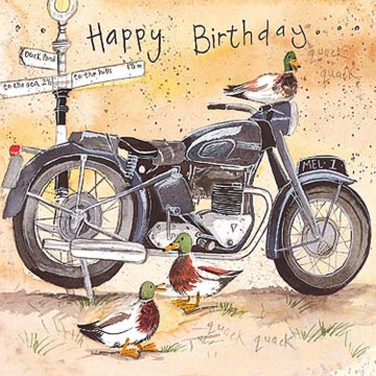 Alex Clark Greeting Cards - Motorcycle