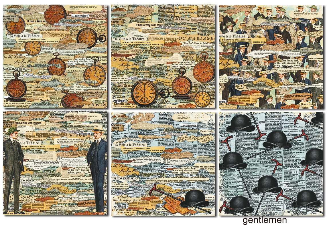 Decorer Scrapbook Paper - Gentlemen- 8x8