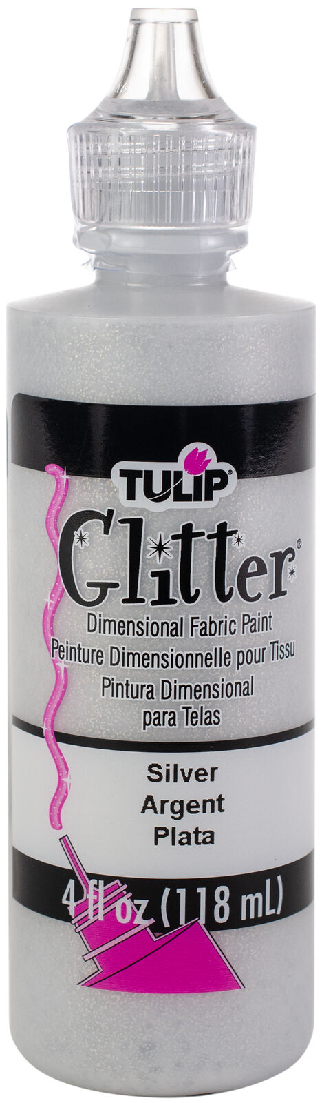 Tulip -Dimensional Fabric Paint - Glitter Silver