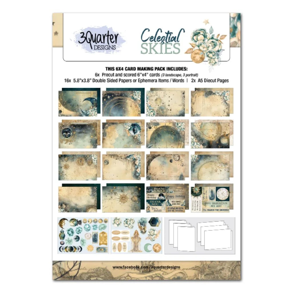 3 Quarter Designs - Celestial Skies 6x4 Card Pack