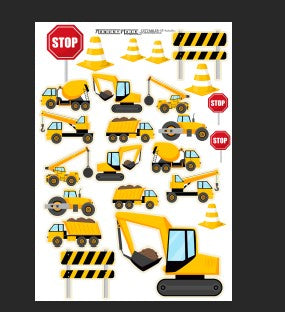 Memory Maze A4 Cuttables -  Trucks and Diggers