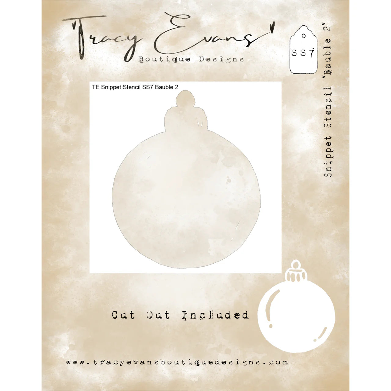 Tracy Evans Boutique Designs - Snippet Stencils - Bauble 2