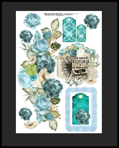 Memory Maze A4 Cuttables- Teal Floral 43